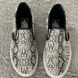 Snake print slip on vans size 6